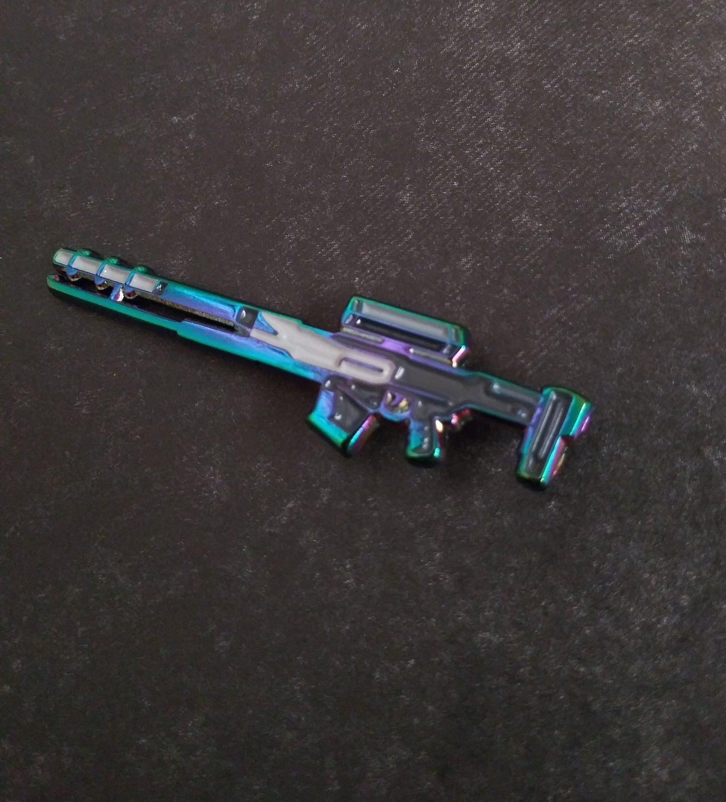 Rainbow gun enamel pin